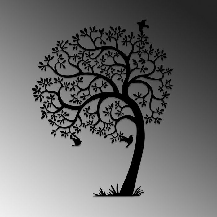Wallity Lonely Tree Escultura de Pared Negra